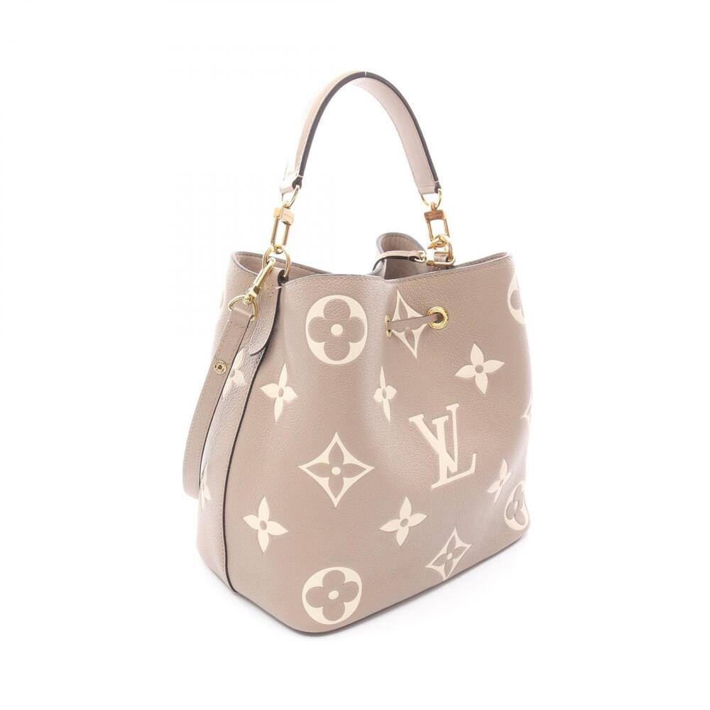 Louis Vuitton Neo Noe Bicolor Shoulder Bag Leather Monogram Empreinte Beige